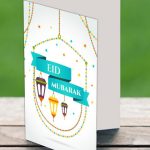 White Eid Greeting Card